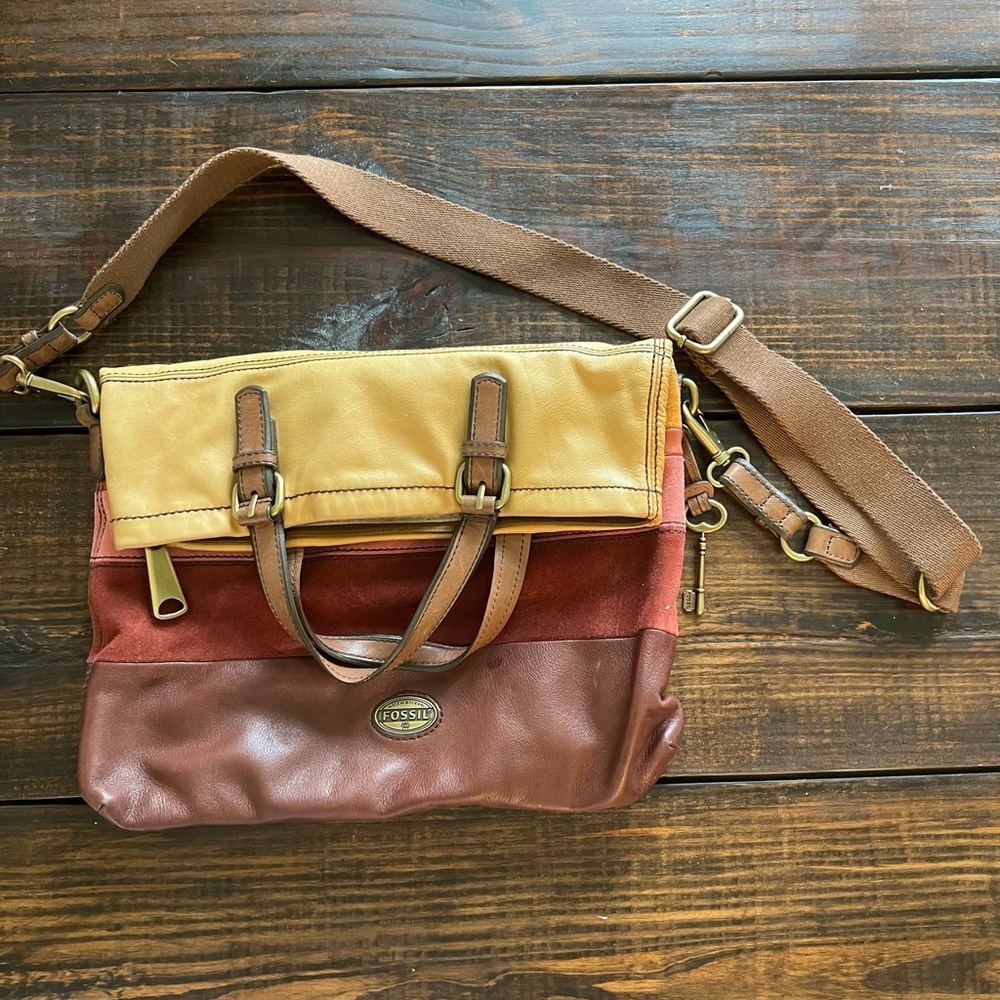 Fossil leather crossbody